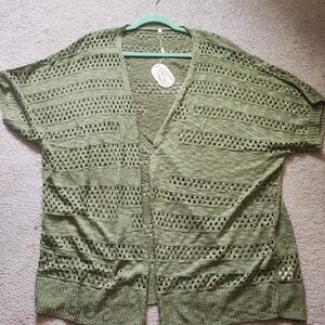 Open Weave Olive Green DrCardigan